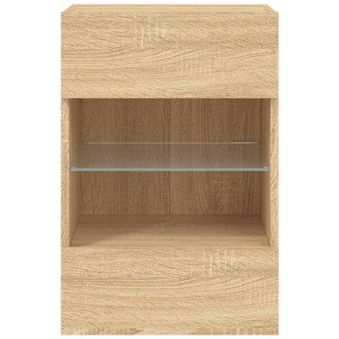 Mobile TV a Parete con Luci LED Rovere Sonoma 40x30x60,5 cm - Foto 10