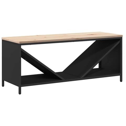 Rastrelliera per Legna da Ardere con Piano Nera 100x40x60 cm - Foto 1