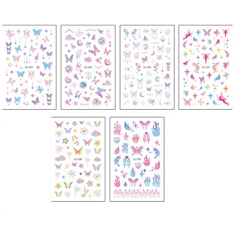 Glitter Nail Art Stickers - Confezione Da 6   Modello 2 - Foto 3