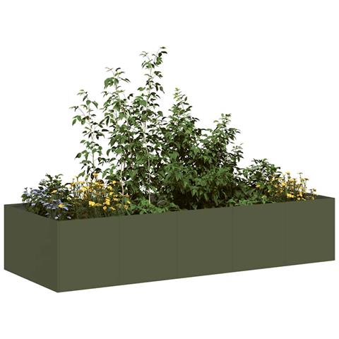 Fioriera Verde Oliva 200x80x40 Cm In Acciaio - Foto 1