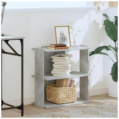 Libreria 3 Ripiani Grigio Cemento 60x30x60 Cm Multistrato - Foto 3