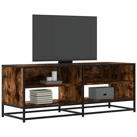 Mobile Tv Rovere Fumo 120,5x40x46cm Legno Multistrato E Metallo - Foto 1