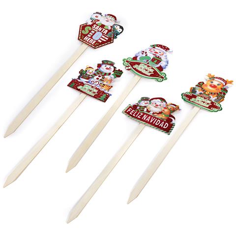 Decorazione Natalizia In Cartone Piuma Con Picchetto, 68 Cm. 5 Design Casuali. - Foto 2