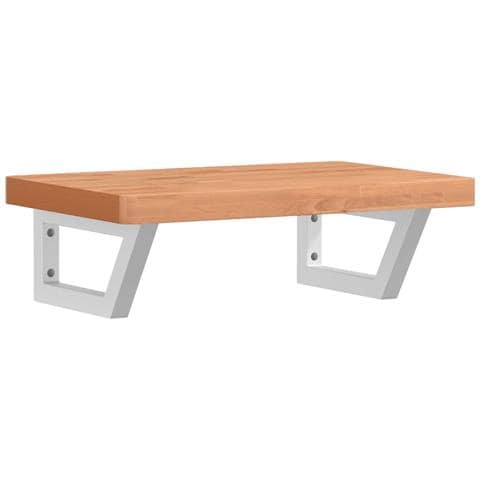 Ripiano A Parete Per Lavabo In Acciaio E Massello Di Faggio - Foto 1