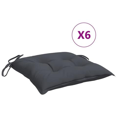 Lusso Casadino -  Cuscini Per Sedia 6 Pz Antracite 50x50x7 Cm Tessuto Oxford - Foto 1