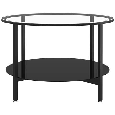 Lusso Casadino -  Tavolino Da Salotto Nero E Trasparente 70 Cm In Vetro Temperato - Foto 2