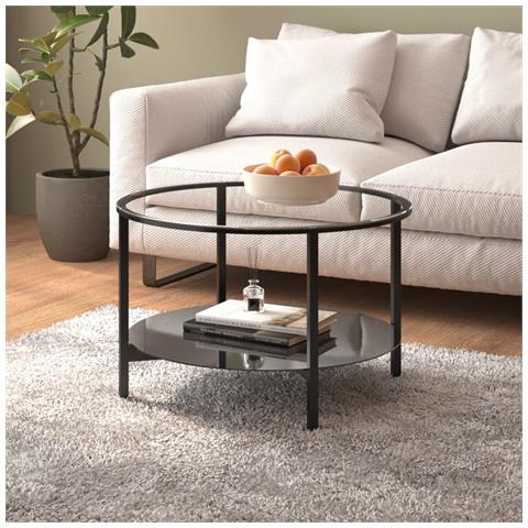 Lusso Casadino -  Tavolino Da Salotto Nero E Trasparente 70 Cm In Vetro Temperato - Foto 6