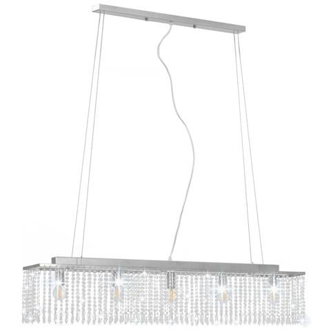 Lusso Casadino -  Lampadario Con Perle Di Cristallo Argento 104 Cm E14 - Foto 2