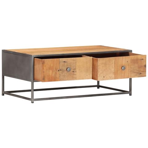 Lusso Casadino - Tavolino Da Salotto 90x50x35 Cm In Legno Massello Di Recupero - Foto 1