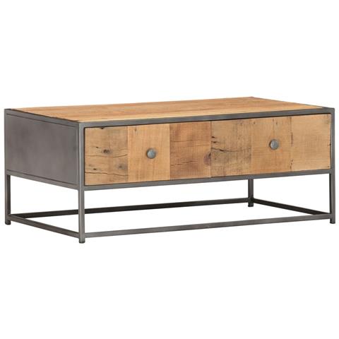 Lusso Casadino - Tavolino Da Salotto 90x50x35 Cm In Legno Massello Di Recupero - Foto 8