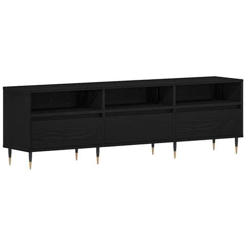 Mobile TV Nero Rovere 150x30x44,5 cm Legno ingegnerizzato - Foto 1