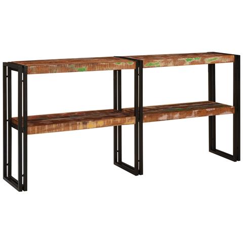 Tavolo Consolle 160x33x75 cm Legno Massello di Recupero - Foto 2