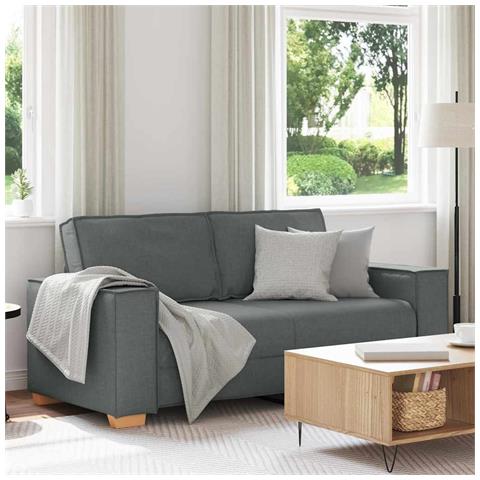 Divano a 2 posti Grigio scuro 140 cm in tessuto - Foto 2
