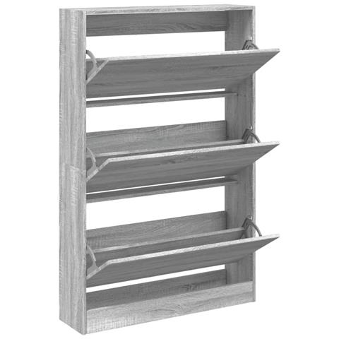 Scarpiera Grigio Sonoma 80x21x125,5 cm in Legno Multistrato - Foto 1