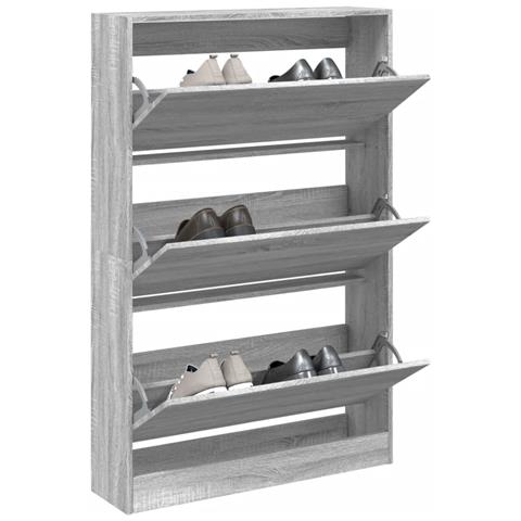 Scarpiera Grigio Sonoma 80x21x125,5 cm in Legno Multistrato - Foto 2