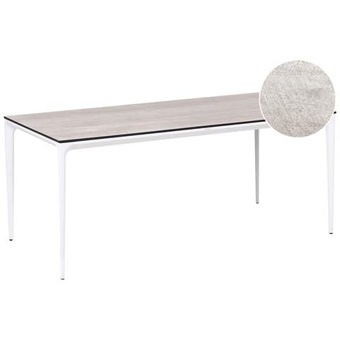 Tavolo Da Pranzo Da Giardino Sovareto 180 Cm 90 Cm Simil Legno Grigio Chiaro - Foto 2