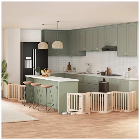 Cancello per Cani Porta Pieghevole 15 Pannelli 750 cm in Pioppo - Foto 2