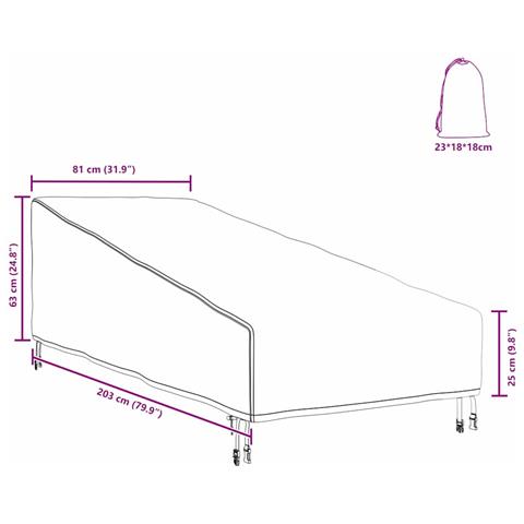 Copertura per mobili da esterno 203 x 81 x 63 cm - Foto 6