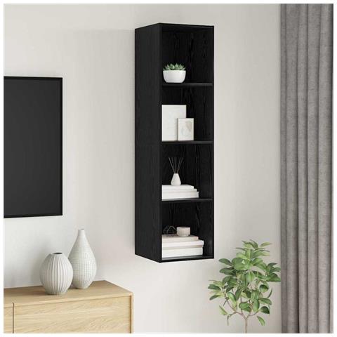Mobile TV da Muro Rovere nero 37 x 37 x 142.5 cm - Foto 2