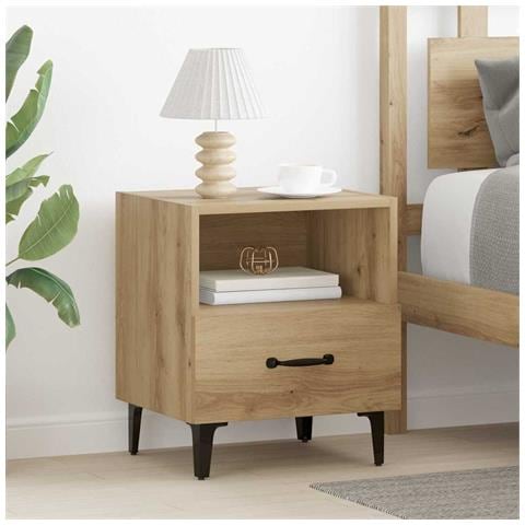 Armadio da Notte 2 pcs rovere artigianale 40 x 35 x 47,5 cm - Foto 2