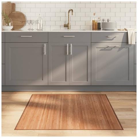 Tappeto Quadrato Naturale 100x100 cm in Bambù - Foto 2