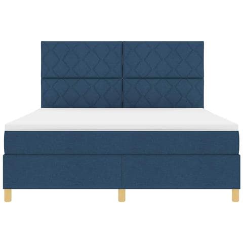 Letto a molle con materasso Blu 180 x 200 cm Tessuto - Foto 9