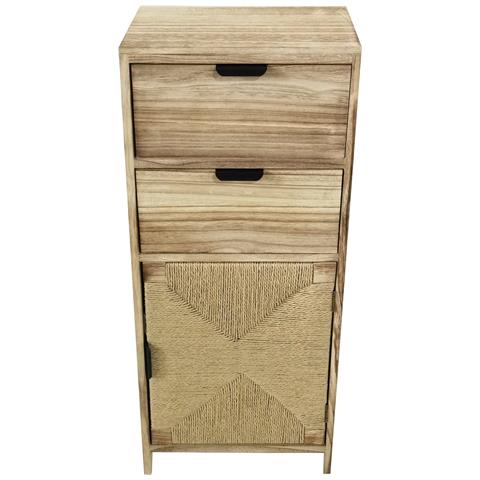 Azel - Mobiletto In Legno Con 2 Cassetti E 1 Anta - Foto 1