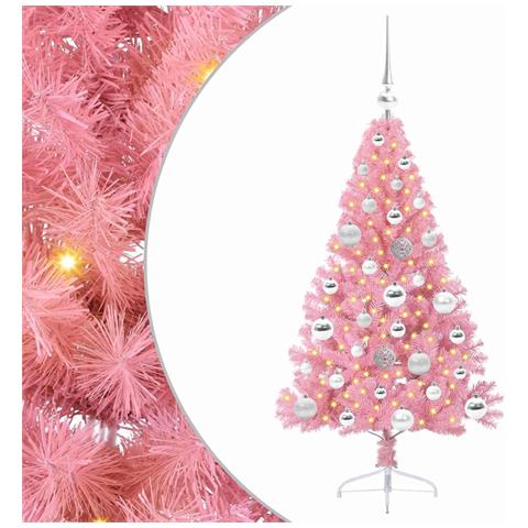 Albero di Natale artificiale con luci integrate Rosa 120 cm PVC - Foto 1
