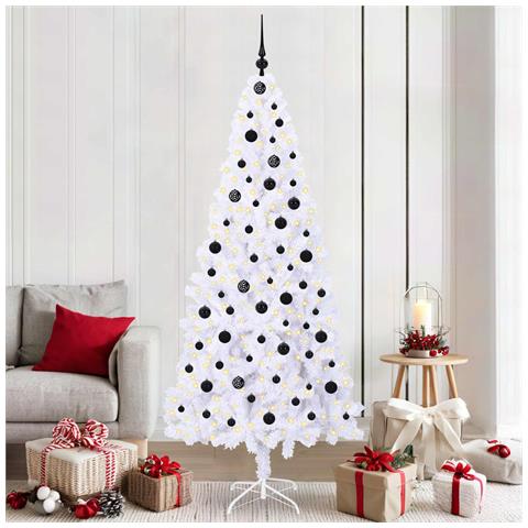 Albero di Natale artificiale Bianco 210 cm PVC e Acciaio - Foto 2