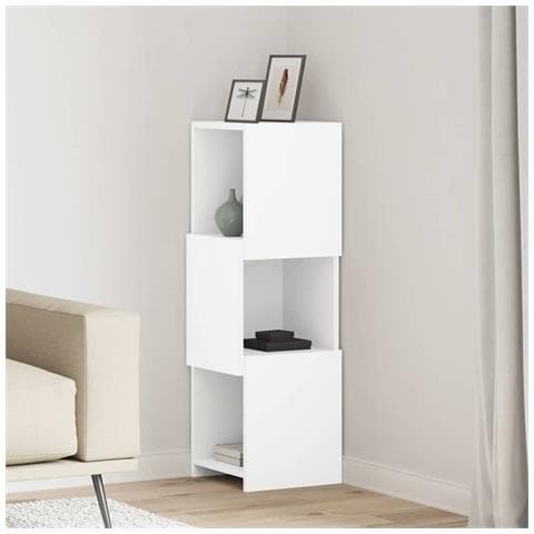 Mobile angolare Bianco 30,5x30x95cm Legno multistrato - Foto 2