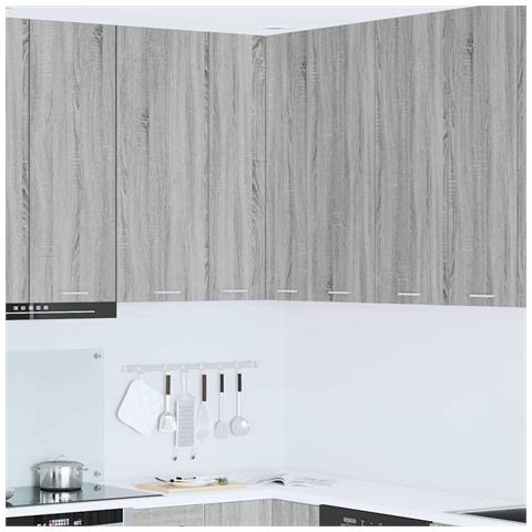 Armadio pensile Riga Grigio Sonoma e Bianco 57 x 57 x 100 cm - Foto 2