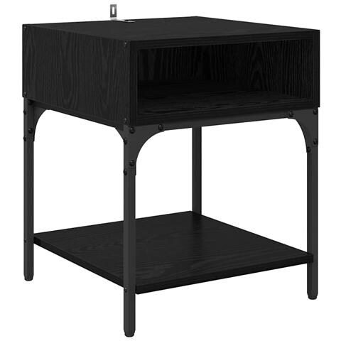 Comodino Rovere nero 40 x 40 x 50 cm Legno multistrato - Foto 1