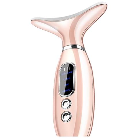 Massaggiatore Vibrante Riscaldato Per Collo E Viso, Ricaricabile Usb, Termoterapia A Temperatura Costante Pinkgold - Foto 1