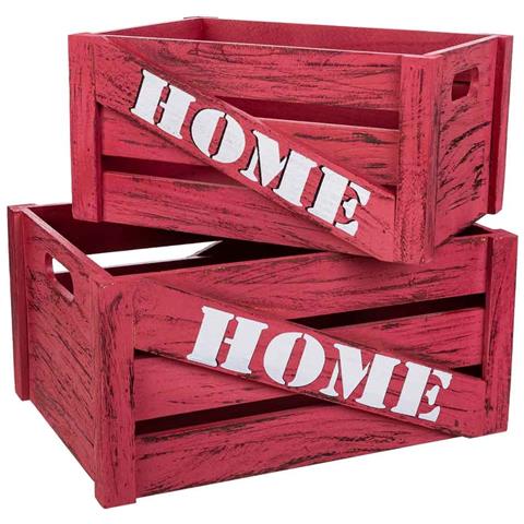 Set Cassetti In Legno 2 Pezzi 36x26x18 -31x21x16h Cm - Foto 1