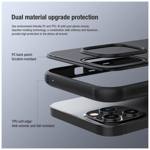 Cover per iPhone 13 Pro Max - TPU+PC, Nero, Antiurto - Foto 2