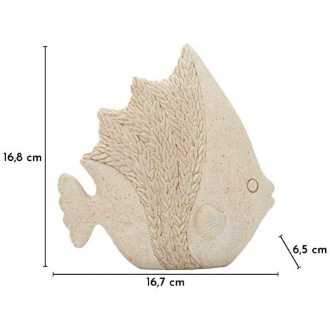 Scultura Pesce Sand Piccolo In Resina Beige Effetto Sabbia - Foto 7