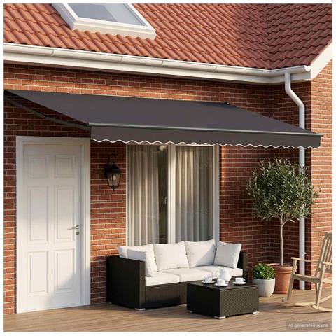 Tenda retrattile manuale con LED Antracite 5 x 3 m - Foto 2