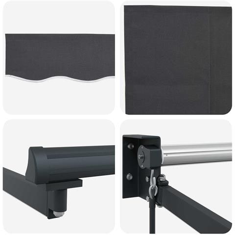 Tenda retrattile manuale con LED Antracite 5 x 3 m - Foto 9