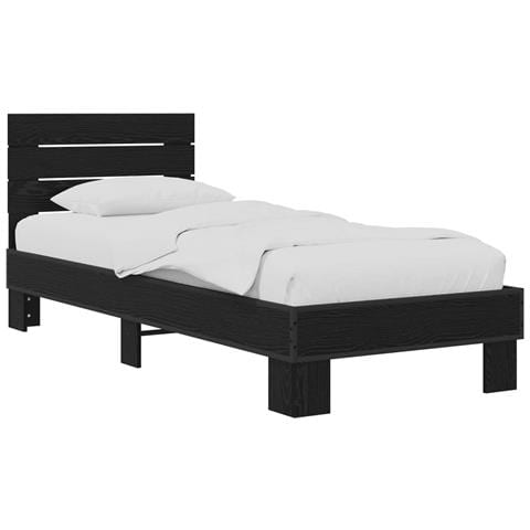 Struttura letto con testata Rovere Nero 80 x 200 cm - Foto 1