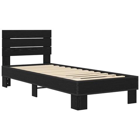 Struttura letto con testata Rovere Nero 80 x 200 cm - Foto 2