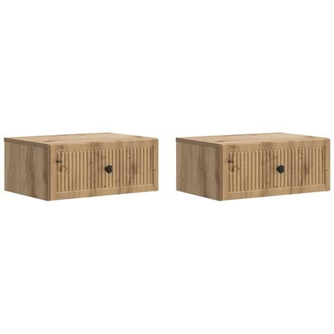 Armadio da Notte 2 pcs Rovere Artigianale 49 x 34,5 x 20 cm - Foto 1