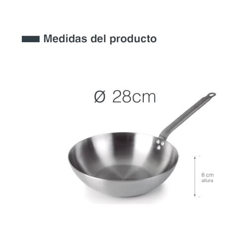 63232 - Wok in ferro, wok in ferro 100% naturale, adatto a tutti i tipi di fonti di calore - Foto 3