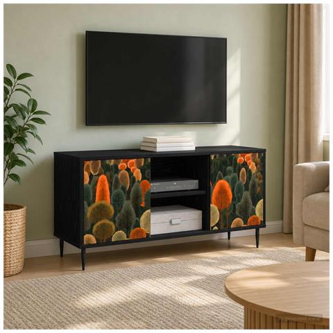 Mobile TV ZAANDAM 102 x 33 x 51 cm Rovere Nero - Foto 2