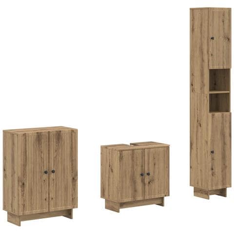 Set di armadietti da bagno in 3 pezzi EDE Rovere Artigianale - Foto 1