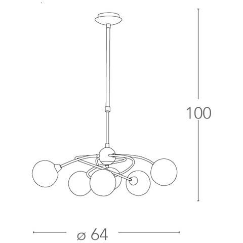 I-BLOG-6 - Lampadario sospeso cromato con paralumi sferici 28 watt G9 - Foto 4
