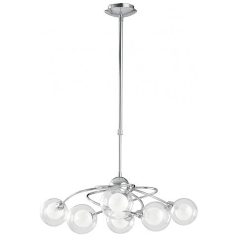I-BLOG-6 - Lampadario sospeso cromato con paralumi sferici 28 watt G9 - Foto 2