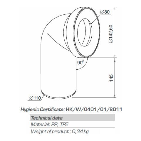 Bagno Bianco Wc Raccordo Di Uscita Dell'acqua Toilette 110 Millimetri 90 Gomito Ad Angolo - Foto 2