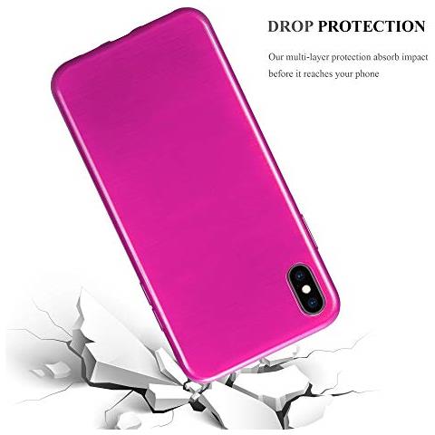 Custodia Compatibile Con Apple Iphone Xs Max In Rosa - Coperchio Protettivo In Silicone Tpu Flessibile Con Design Spazzolato - Foto 2