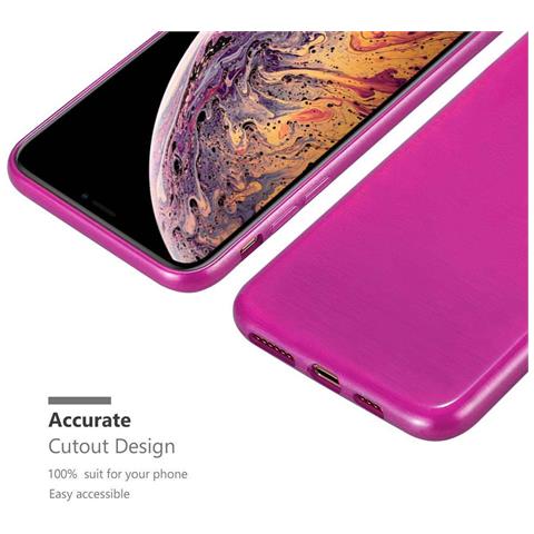 Custodia Compatibile Con Apple Iphone Xs Max In Rosa - Coperchio Protettivo In Silicone Tpu Flessibile Con Design Spazzolato - Foto 9