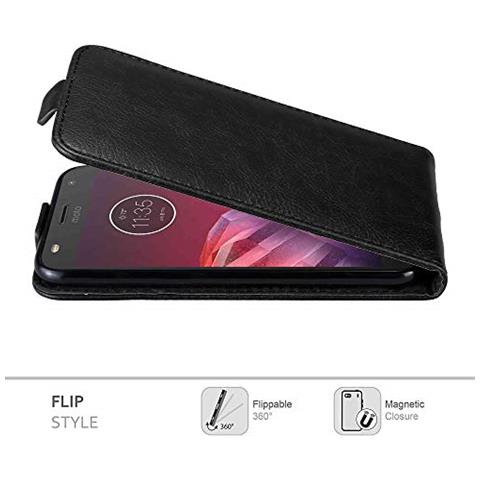 Custodia Compatibile Con Motorola Moto Z2 Play In Nero Di Notte - Coperchio Protettivo In Design Flip Con Chiusura Magnetica - Foto 2